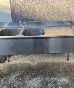 Plonge 2 bacs egouttoir droite 160x70 (26005)